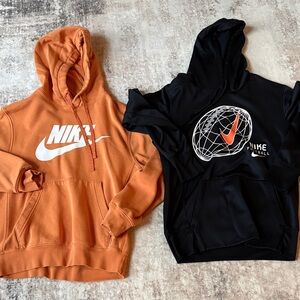Nike Orange and Black Hoodies Set